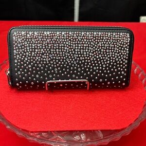 Black Wallet with Rhinestone Detailing